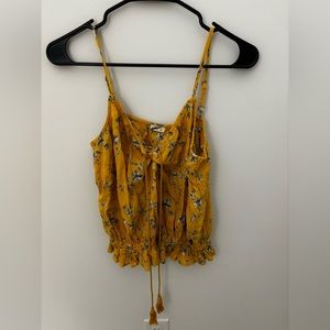 Hollister floral yellow top